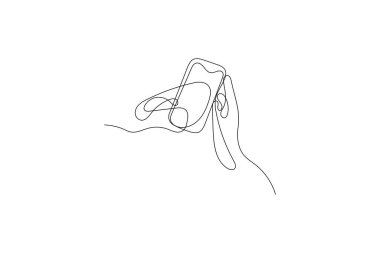 Smartphone çağrısı Aralıksız bir satır sanat bizimle irtibat kurar tasarım tasarım ana hatları vektör simgesi