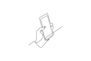 Smartphone çağrısı Aralıksız bir satır sanat bizimle irtibat kurar tasarım tasarım ana hatları vektör simgesi