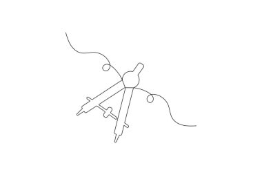 Matematiksel pusula minimalist çizim vektör çizimi