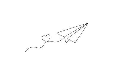 Kağıt uçak simgesinin kesintisiz çizimi