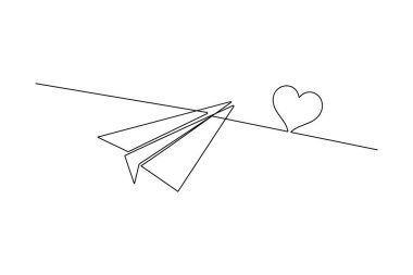 Kağıt uçak simgesinin kesintisiz çizimi