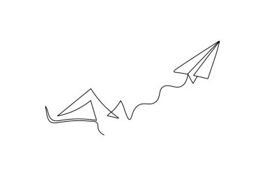 Kağıt uçak simgesinin kesintisiz çizimi