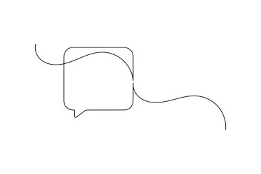 Konuşma baloncuğunun minimalist bir çizimi vektör illüstrasyonunu izole et