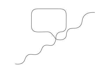 Konuşma baloncuğunun minimalist bir çizimi vektör illüstrasyonunu izole et