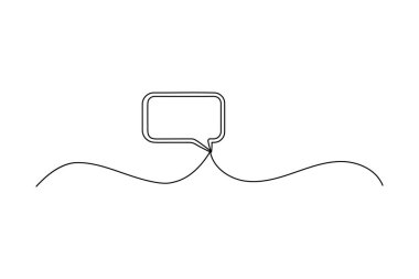 Konuşma baloncuğunun minimalist bir çizimi vektör illüstrasyonunu izole et