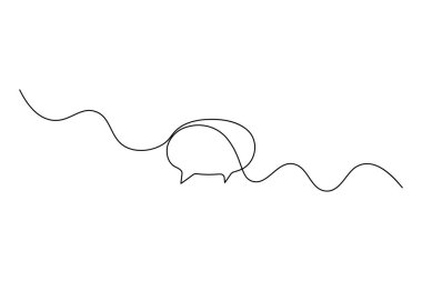 Konuşma baloncuğu sürekli bir çizgi çizimi ve minimalist stil ana hatları izole eder