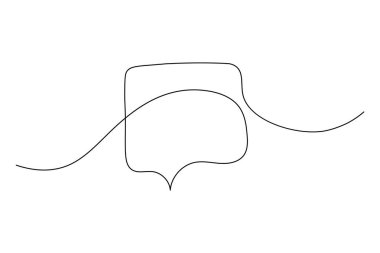 Konuşma baloncuğu sürekli bir çizgi çizimi ve minimalist stil ana hatları izole eder