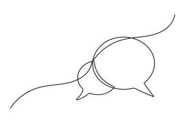 Konuşma baloncuğunun minimalist bir çizimi vektör illüstrasyonunu izole et