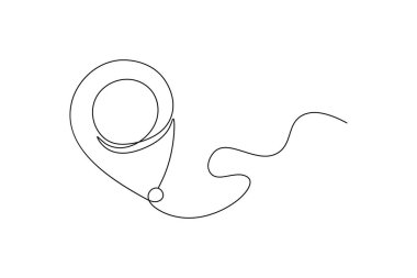 Arama simgesi sürekli bir çizgi çizimi ve minimalist stil ana çizim çizimi izole