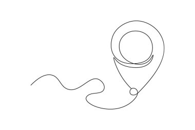 Arama simgesi sürekli bir çizgi çizimi ve minimalist stil ana çizim çizimi izole