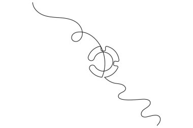 Arama simgesi sürekli bir çizgi çizimi ve minimalist stil ana çizim çizimi izole