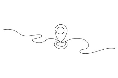 Arama simgesi sürekli bir çizgi çizimi ve minimalist stil ana çizim çizimi izole