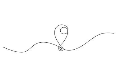 Arama simgesi sürekli bir çizgi çizimi ve minimalist stil ana çizim çizimi izole