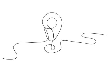 Arama simgesi sürekli bir çizgi çizimi ve minimalist stil ana çizim çizimi izole