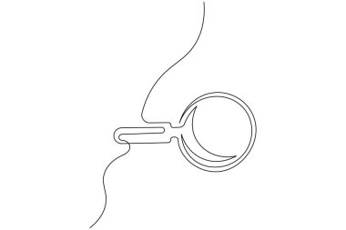 Büyütme cam arama simgesi bir satır minimalist çizim vektör çizimi