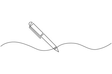 Tükenmez kalem minimalist çizim vektör çizimi