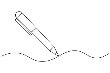 Tükenmez kalem minimalist çizim vektör çizimi