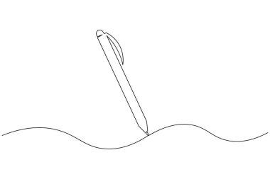 Tükenmez kalem minimalist çizim vektör çizimi