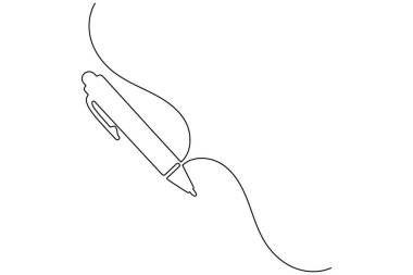 Tükenmez kalem minimalist çizim vektör çizimi