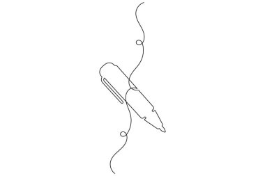 Tükenmez kalem minimalist çizim vektör çizimi