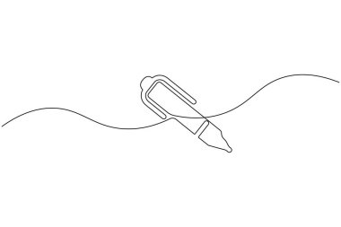 Tükenmez kalem minimalist çizim vektör çizimi