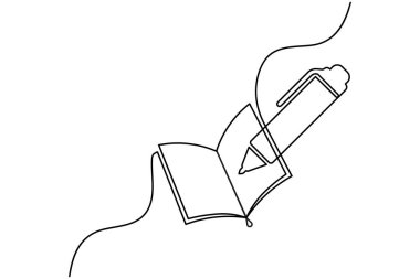 Tükenmez kalem minimalist çizim vektör çizimi