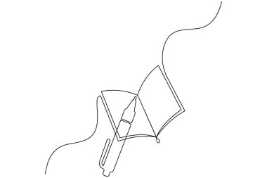 Tükenmez kalem minimalist çizim vektör çizimi