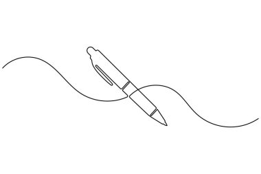 Tükenmez kalem minimalist çizim vektör çizimi