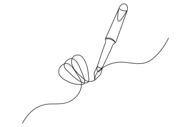 Basit tükenmez kalem bir satır sanat asgari çizgi vektör tasarımı