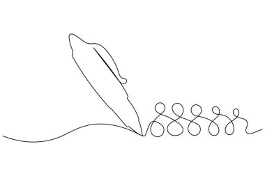 Basit tükenmez kalem bir satır sanat asgari çizgi vektör tasarımı