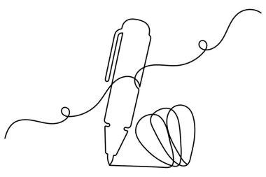 Basit tükenmez kalem bir satır sanat asgari çizgi vektör tasarımı