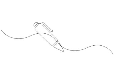 Basit tükenmez kalem bir satır sanat asgari çizgi vektör tasarımı