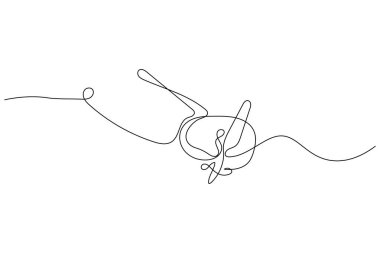 Basit tükenmez kalem bir satır sanat asgari çizgi vektör tasarımı