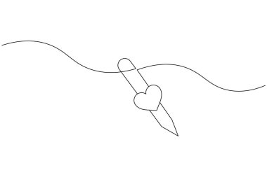 Basit tükenmez kalem bir satır sanat asgari çizgi vektör tasarımı