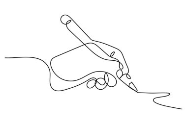 Top kalem soyut tek çizgi izole vektör çizimi