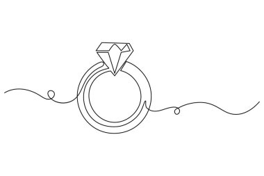 Alyans minimalist taslak çizimi için sürekli bir çizgi.