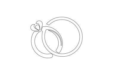 Alyans minimalist taslak çizimi için sürekli bir çizgi.