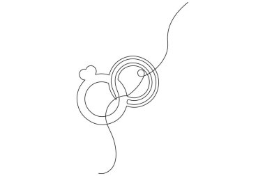 Alyans minimalist taslak çizimi için sürekli bir çizgi.