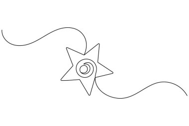 Yıldız simgesi minimalist stili çizen sürekli tek çizgi ana çizim vektör illüstrasyonunu izole et