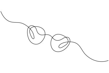 Güneş gözlüğü simgesi minimalist stili çizen sürekli tek çizgi ana hatlı vektör illüstrasyonunu izole et