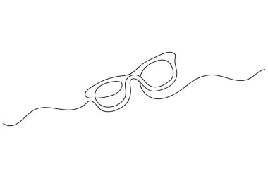 Sunglasses shape one line drawing modern minimalist outline vector illustration design