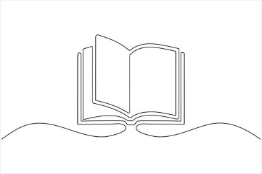 Book icon continuous one line drawing minimalist outline vector illustration