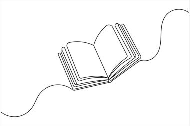 Book icon continuous one line drawing minimalist outline vector illustration