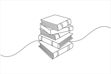 Book icon continuous one line drawing minimalist outline vector illustration