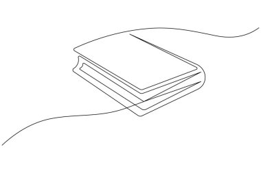 Book icon continuous one line drawing minimalist outline vector illustration