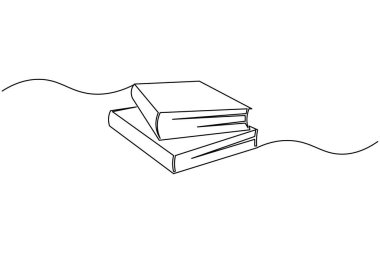 Eğitim kitabı bir satır minimalist ana hatlı vektör çizimi