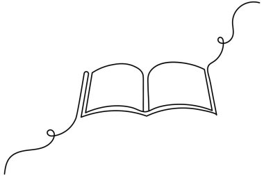 Eğitim kitabı bir satır minimalist ana hatlı vektör çizimi