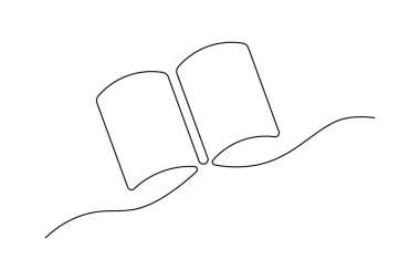 Eğitim kitabı bir satır minimalist ana hatlı vektör çizimi