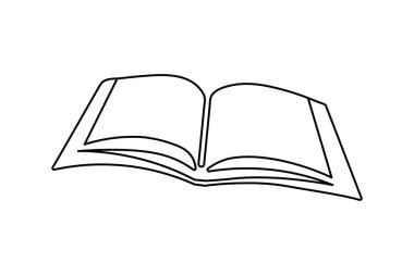 Eğitim kitabı bir satır minimalist ana hatlı vektör çizimi