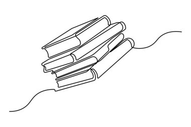 Eğitim kitabı bir satır minimalist ana hatlı vektör çizimi